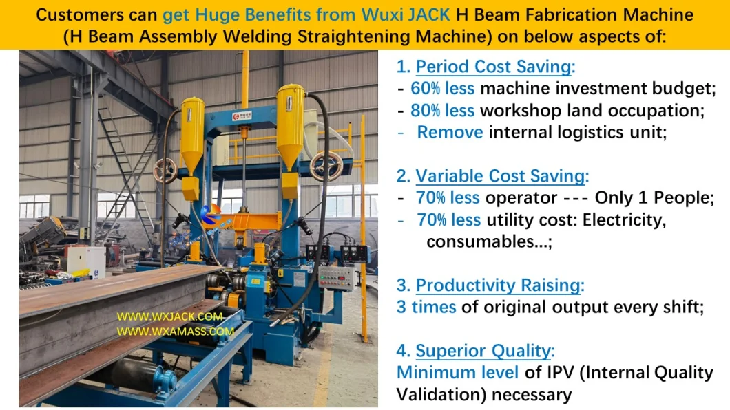 Steel Structure Fit Up Full T I H Beam Fabrication Production Machine