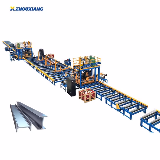 O tandem horizontal viu a linha de produção do feixe da construção de aço H da soldadura do conjunto da soldadura